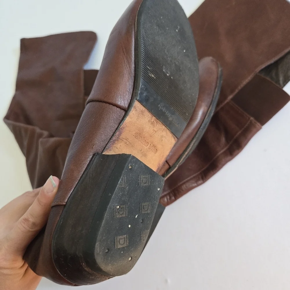Dolce Vita Over The Knee Leather Boots Rust Butter Soft size 7